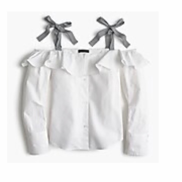 J.Crew Cold-Shoulder Poplin Top - Picture 4 of 4